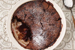 Hazelnut and chocolate self-saucing pudding