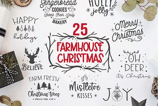 Christmas SVG Bundle, Farmhouse Christmas SVG. Farmhouse Sign Svg, Christmas decor svg, Winter Svg, Christmas Cricut files, Rustic Christmas