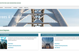Using UX/UI skills to update the UVU Architecture and Engineering website