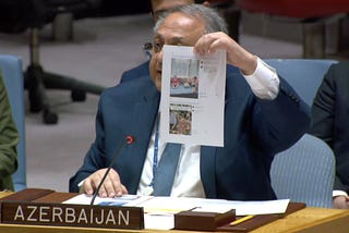 As “proof” that there is no humanitarian catastrophe, Azerbaijan’s UN ambassador presented images…