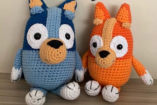 TWO PATTERNS: Blue and red heelers crochet patterns - bluey crochet pattern - bingo crochet pattern