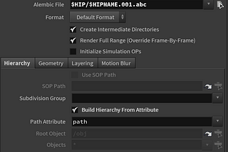 Exporting Alembic Files from Houdini Using the Path Attribute