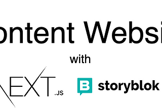 Content website with Next.js and Storyblok