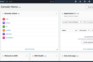 AWS Management Console Page