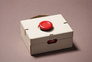 a small box with a single red button