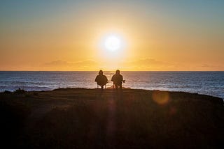 Couple watching the sunset