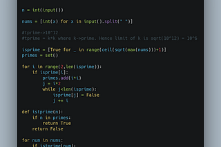 T Primes Codeforces Python Explained