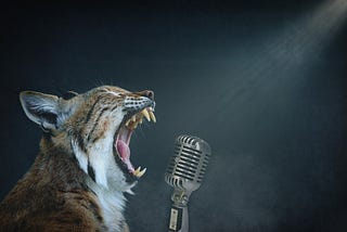 Lynx at a microphone (image by Thomas Wolter/CCOC license)