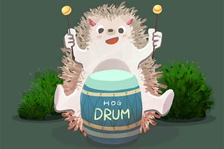 hedgehog’s drum performance -Animal Digital Painting