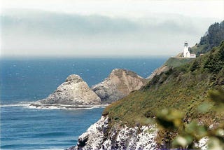 The Oregon Coastline July 13, 1985, Heceta Head Lighthouse in the Distance.