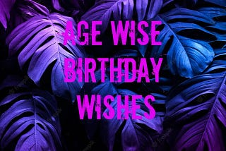 Best Birthday Wishes For Age Wise