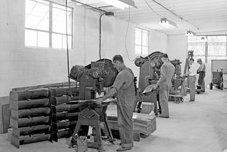 Chicken feeder production preceded boat manufacturing in Monmouth