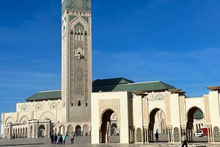 Spectacular Hasan Mosque with its 600 meter high minaret
