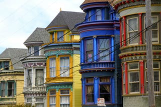 Row of colorful, San Francisco houses