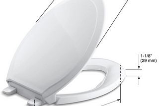 Kohler 4734 “Rutledge” elongated toilet seat with Grip-Tight™ bumpers, Quiet-Close™ release hinges, and Quick-Attach™ hardware (white)
