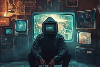 TV Head in Room with TVs