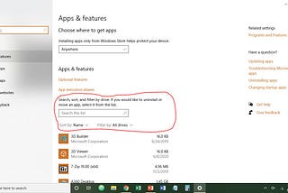 How to View and/or Uninstall-Modify Applications (and features) Installed on Your Windows 10…