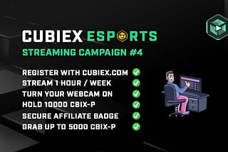 Cubiex esports launches Streaming Campaign №4