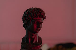 close-up photo of a head bust