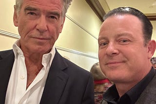 Pierce Brosnan and Douglas Vermeeren at Fast Charlie Premiere