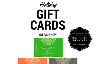 Happy Holidays! Early Birds Special on Gift Cards — Save $200 Now Until 12/15