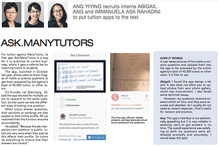 Feb 6 2017, The Straits Times “IN” publication sent 2 of their student interns to secretly test…