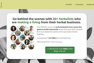 Screen capture of the Herbal Entrepreneur website
