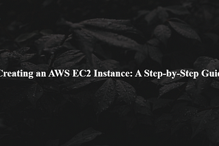 Creating an AWS EC2 Instance: A Step-by-Step Guide