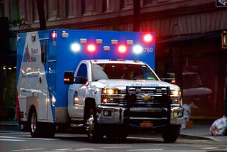 An Ambulance at The Gas Station