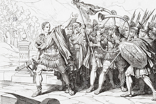 Caesar crossing the Rubicon River with his army