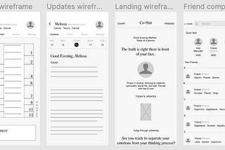 5 wireframes done by me in Figma