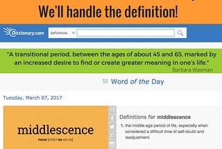 Dictionary.com Names “Middlescence” the Word of the Day