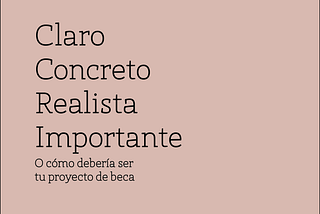 Claro, concreto, realista e importante