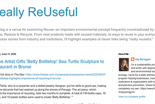 Screenshot of the homepage of the original Really ReUseful blog on Blogger