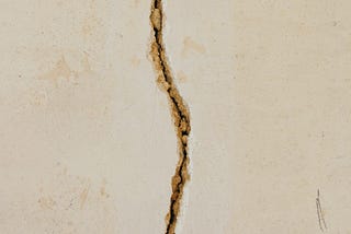 Cracks in the earth.