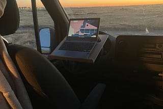 The Wheel Desk: A Remote Work Accessory for Van Travel