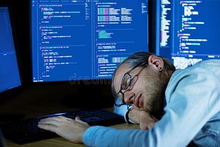 Software developer asleep