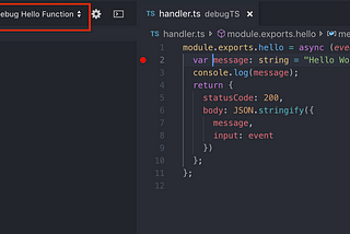 Debugging Typescript AWS Lambda with VSCode and Serverless