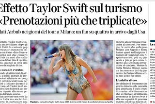 Headline from the Corriere della Sera
