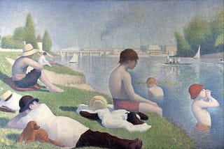 Georges Seurat — Une baignade à Asnières (Bathers at Asnières) #notesontheartwork