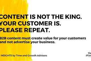 Content is not the king, the customer is