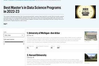 Guide: MS Data Science application at the University of Michigan Ann Arbor