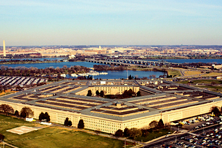 An aerial view of the Pentagon.