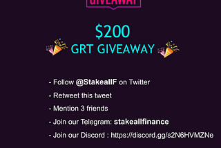 🎁🎁 Stakeall Giveaway Alert 🎁🎁