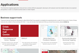 Making an internal geodata portal for the British Red Cross