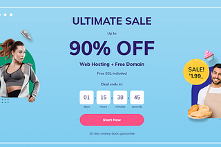 ULTIMATE SALE Up to90% OFF Web Hosting + Free Domain with