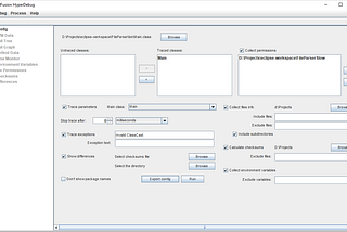 HyperDebug GUI application with the config dialog.