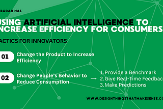 Leveraging AI to Drive Efficiency and Nudge Sustainable Behavior: Tactics for Product and Technology Innovators
