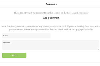 Comment Form Empty State