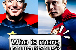Jeff Besoz vs Elon Musk. Generated by Canva AI